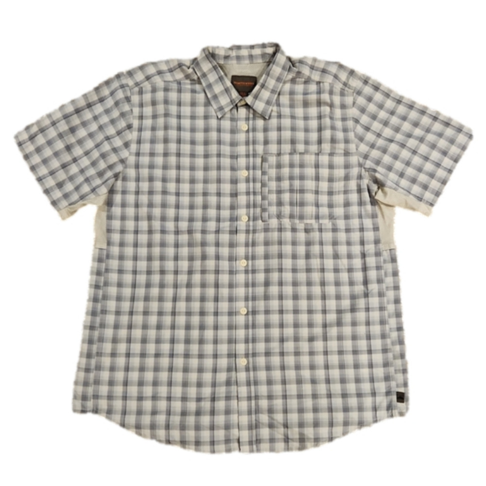 NORTHWEST Territory Gray Plaid Button-Up Fishing Shirt